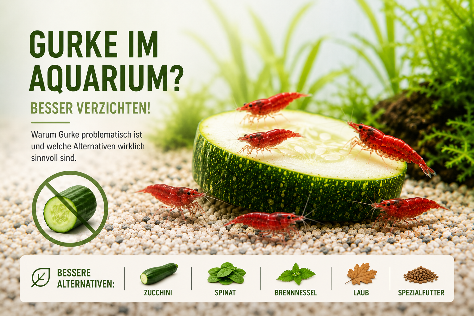 Gurke im Aquarium? Warum Du besser darauf verzichten solltest – und was stattdessen geeignet ist