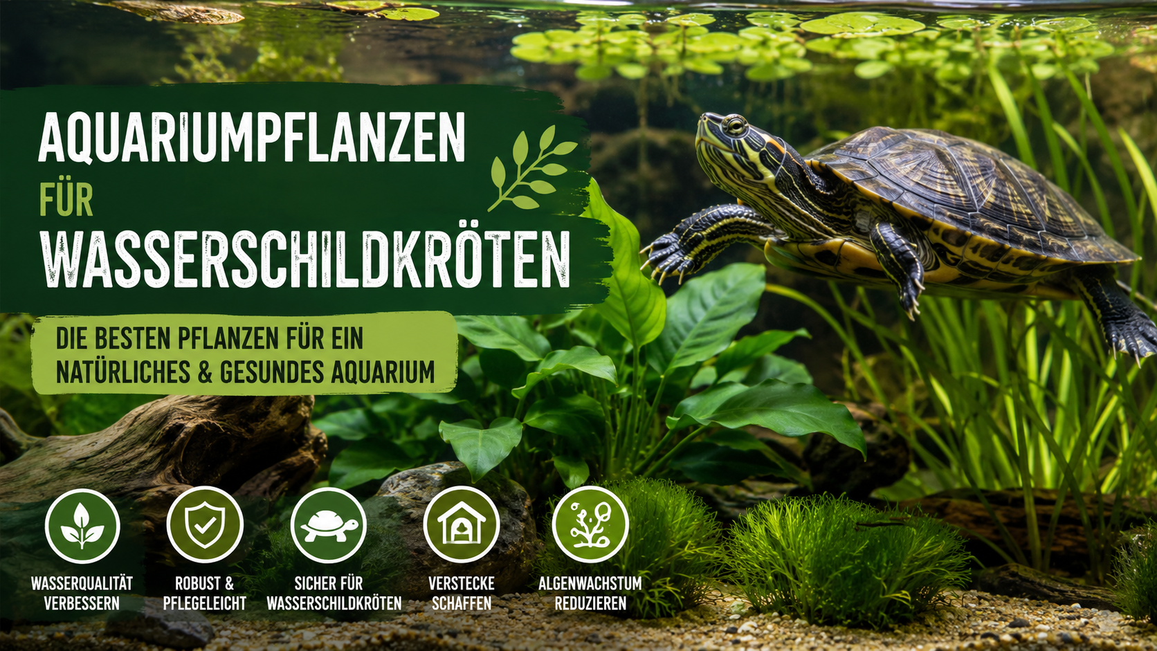 Aquariumpflanzen für Wasserschildkröten – welche Pflanzen wirklich geeignet sind?