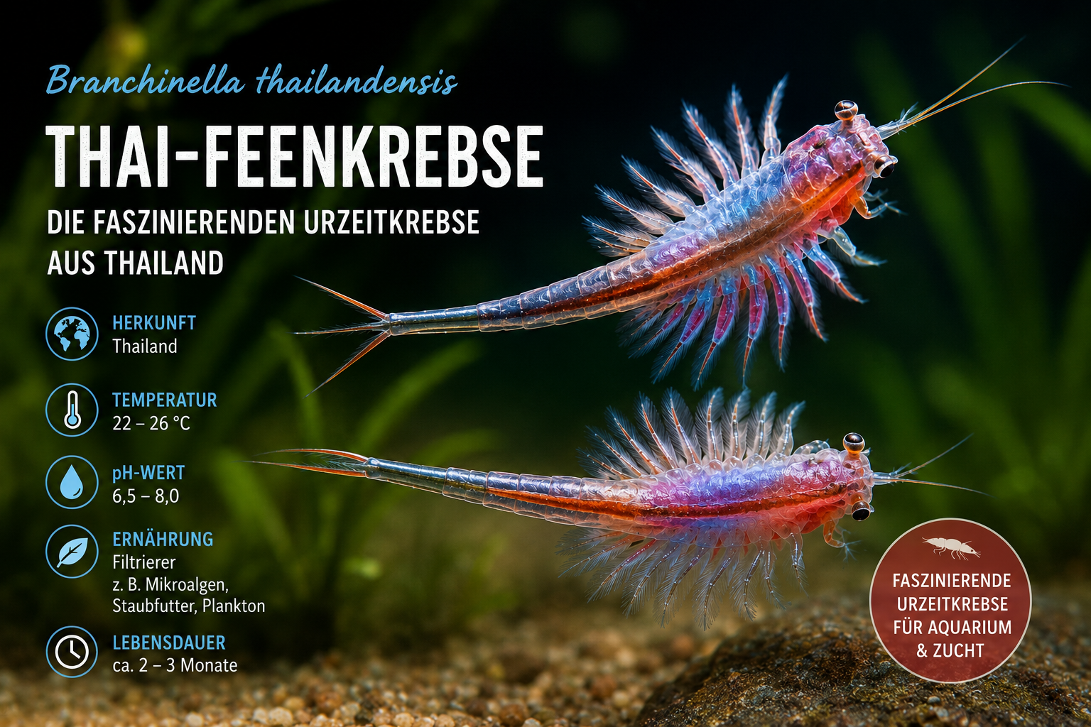 Thai-Feenkrebse (Branchinella thailandensis) – Faszinierende Urzeitkrebse aus Thailand