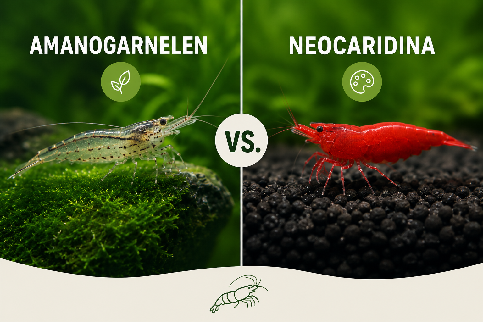 Amanogarnelen oder Neocaridina – Welche Garnele passt zu Deinem Aquarium?