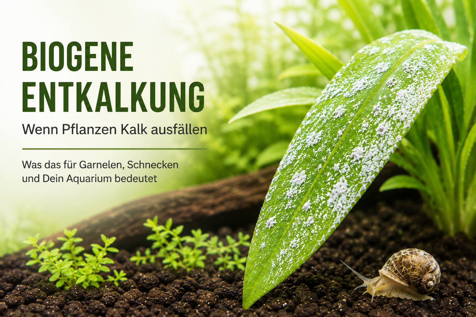 Biogene Entkalkung im Aquarium – Warum Pflanzen Kalk ausfällen und was das für Garnelen & Schnecken bedeutet