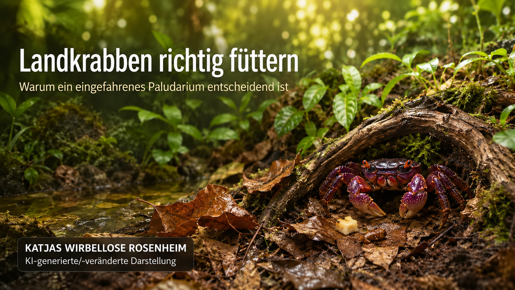 Landkrabben richtig füttern: Warum ein eingefahrenes Paludarium entscheidend ist